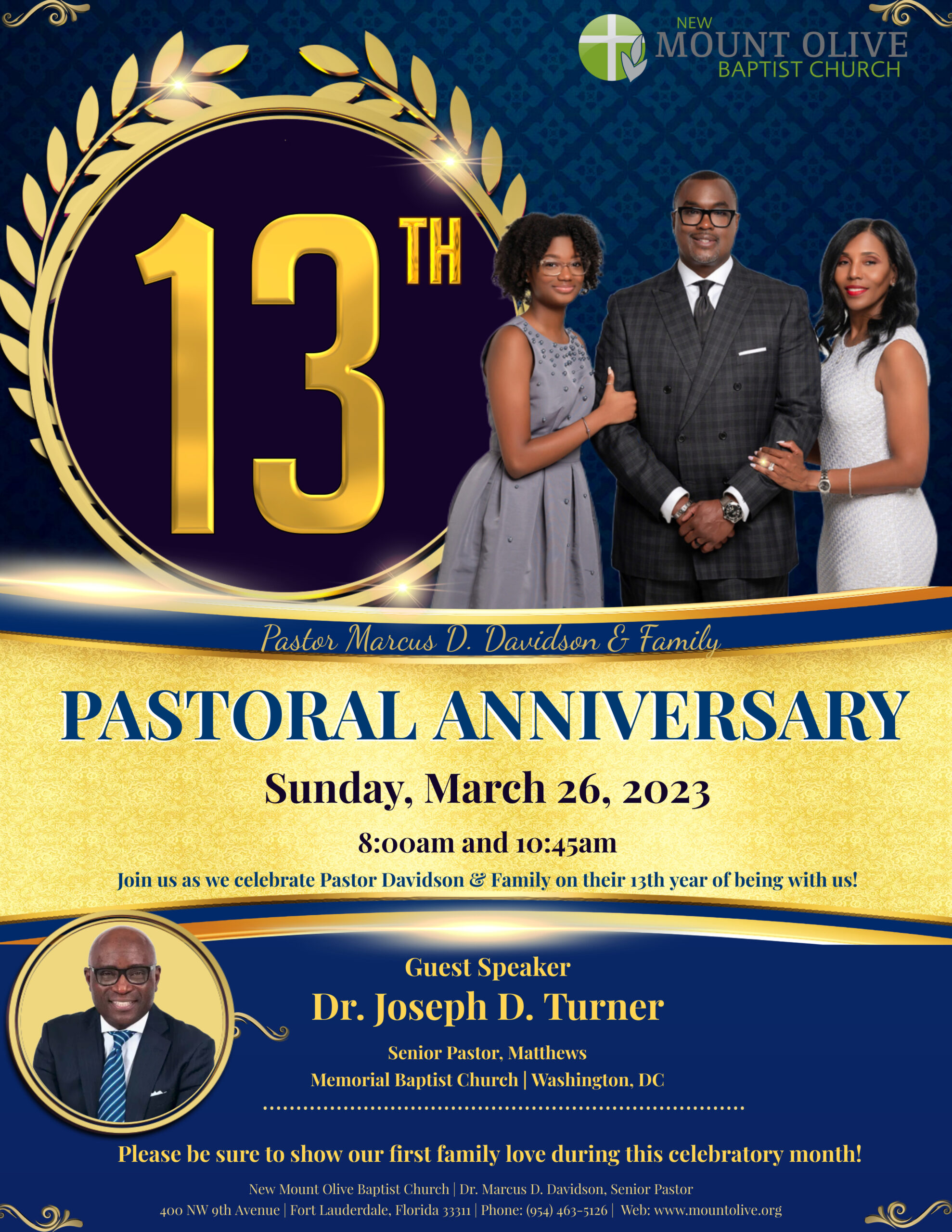 13th Pastoral Anniversary Celebration Service - New Mount Olive Baptist ...