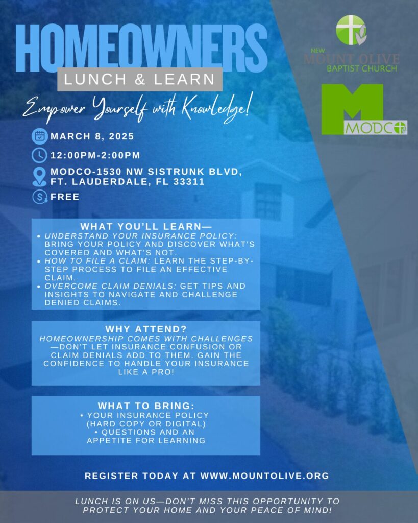 HOMEOWNERS LUNCH AND LEARN 