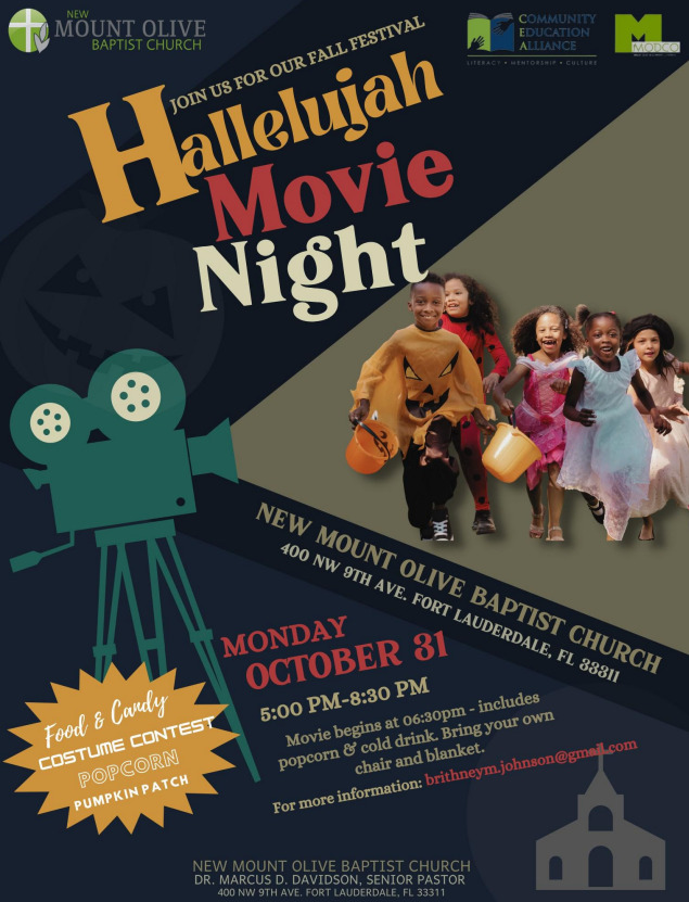 Family Fall Festival Hallelujah Movie Night - New Mount Olive Baptist Church